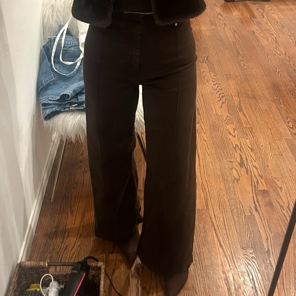 🤎ZARA JEANS ZW COLLECTION TAILOREDWIDE LEG HIGH-WAIST. size 4.